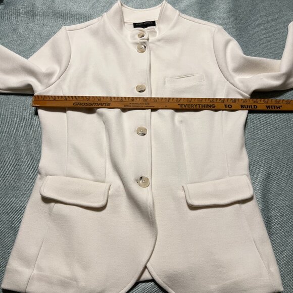 BANANA REPUBLIC WASHABLE COTTON BLEND BLAZER MEDIUM IVORY - Picture 8 of 10